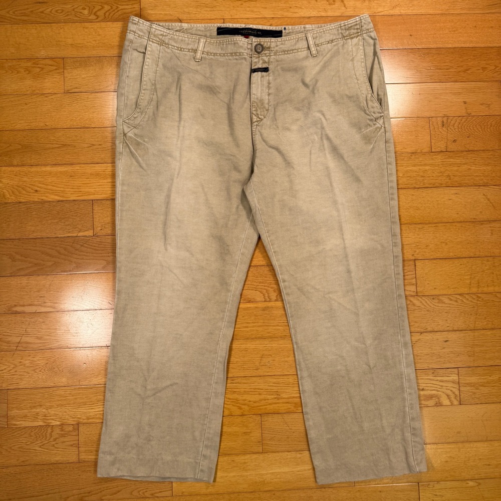 Marithe Francois Girbaud Mens Size 44 Khaki Tan Cotton Twill Chino Pants 90s